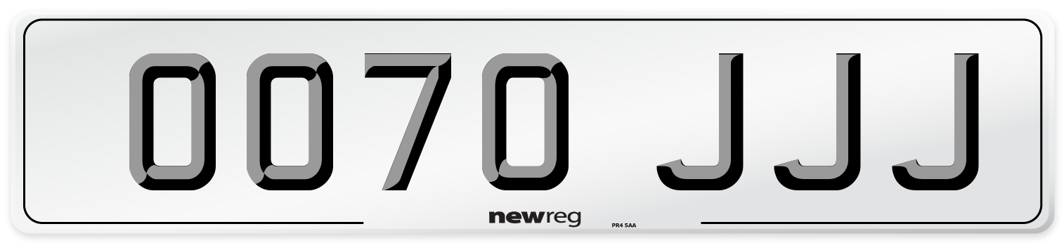 OO70 JJJ Number Plate from New Reg